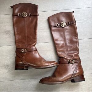 TORY BURCH Calista Cognac Leather Riding Boot SZ 7